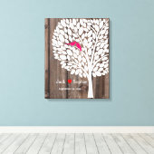 Hochzeitsheim-Unterschrift Gästebuch Vögel Rosa Ho (Insitu (Holzboden))