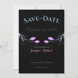 Hochzeitsheirat Minimalistisch Chic Black Floral Save The Date