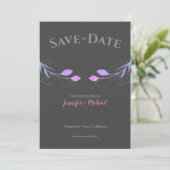 Hochzeitsheirat Minimalistisch Chic Gray Floral Save The Date (Stehend Vorderseite)