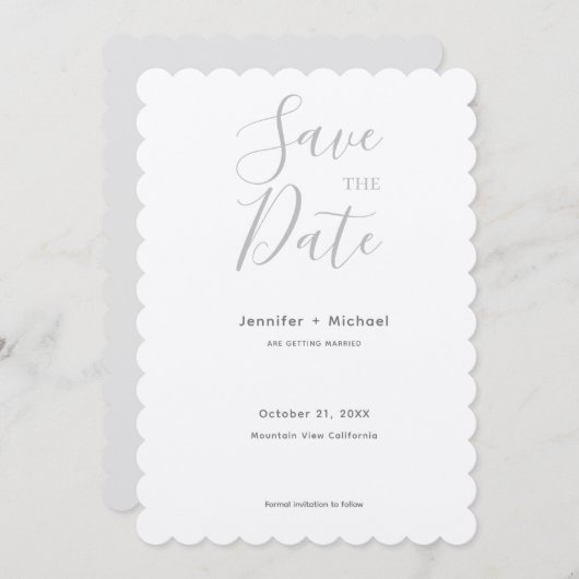 Hochzeitsheirat Minimalistisch Kalligrafie Champag Save The Date (Vorne/Hinten)