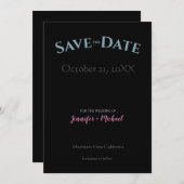 Hochzeitsheirat Minimalistisch Modernes Schwarzes Save The Date (Vorne/Hinten)