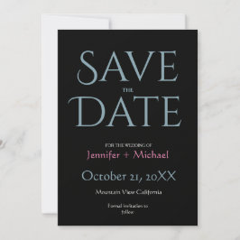 Hochzeitsheirat Minimalistisch Modernes Schwarzes Save The Date
