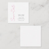 Hochzeitsheirat Minimalistische Kalligrafie Pink W Begleitkarte (Vorne/Hinten)