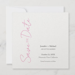 Hochzeitsheirat Minimalistische Kalligrafie Pink W Save The Date