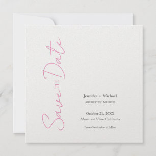 Hochzeitsheirat Minimalistische Kalligrafie Pink W Save The Date