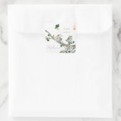 Hochzeitsheirat Minimalistische Kalligrafie Quadratischer Aufkleber (Tasche)