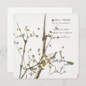 Hochzeitsheirat Minimalistische Kalligrafie Save The Date (Vorne/Hinten)