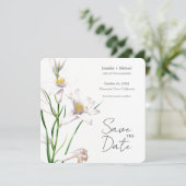 Hochzeitsheirat Minimalistische Kalligrafie Save The Date (Stehend Vorderseite)