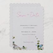 Hochzeitsheirat Minimalistische Kalligrafie Save The Date (Vorne/Hinten)