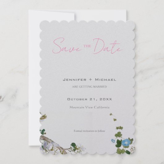 Hochzeitsheirat Minimalistische Kalligrafie Save The Date (Vorderseite)