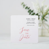 Hochzeitsheirat Minimalistische Kalligraphie Save The Date (Stehend Vorderseite)