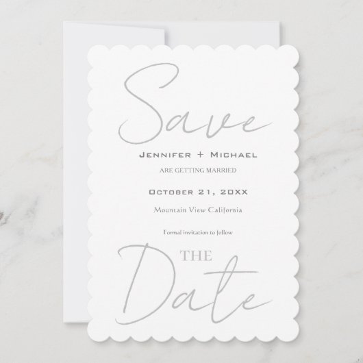 Hochzeitsheirat Minimalistische Kalligraphie Save The Date (Vorderseite)