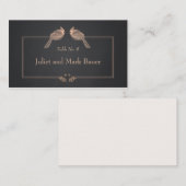 Hochzeitsheirat Tischnummer Birds Black Chalkboard Platzkarte (Vorne/Hinten)