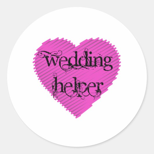 Hochzeitshelfer Runder Aufkleber (Vorderseite)