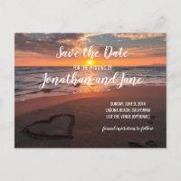 Hochzeitsherz am Strand Save the Date