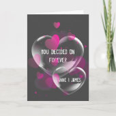 Hochzeitsherz-Blasen auf Grau Karte (Vorderseite)