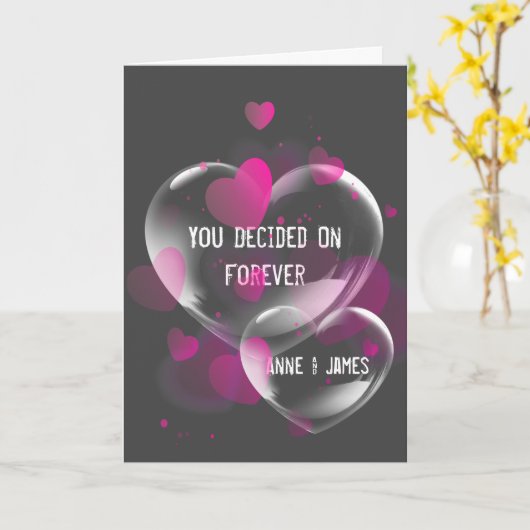 Hochzeitsherz-Blasen auf Grau Karte (Gelbe Blume)