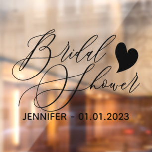 Hochzeitsherz-Brautparty Fensteraufkleber