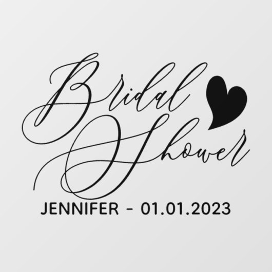 Hochzeitsherz-Brautparty Fensteraufkleber (Blatt)