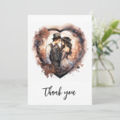 Hochzeitsherz Dankeskarte (Stehend Vorderseite)