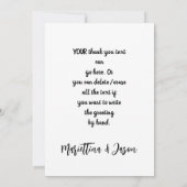 Hochzeitsherz Dankeskarte (Rückseite)