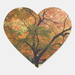 Hochzeitsherz Herbst Hochzeit im Herbst Herbst Herz-Aufkleber