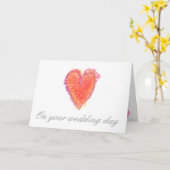 Hochzeitsherz Karte (Gelbe Blume)