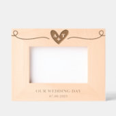 Hochzeitsherz Monogram Custom Wood Frames Geätzte Rahmen (Vorderseite)