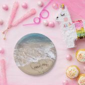 Hochzeitsherzen am Strand Pappteller (Party)