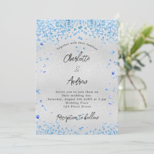 Hochzeitsherzen Einladung (Stehend Vorderseite)