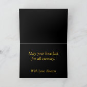 Hochzeitsherzen Golden Rings Glückwunschs Karte (Innenseite)