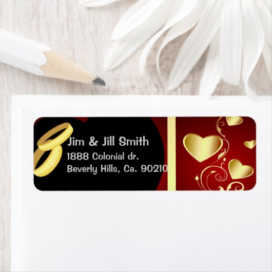 Hochzeitsherzen Golden Rings Set (Insitu)