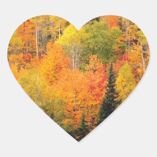 Hochzeitsherzen Hochzeiten im Herbst Herbsthochzei Herz-Aufkleber (Vorderseite)