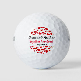 Hochzeitsherzen Liebe Rote schwarze Typografie Gef Golfball