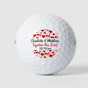 Hochzeitsherzen Liebe Rote schwarze Typografie Gef Golfball