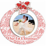Hochzeitsherzen Ornament Unser 1. Weihnachten Fotoskulptur Ornament<br><div class="desc">Weitere Weihnachtsdesigns von Sandra Siehe mehr Weihnachtsbilder von Sandra</div>
