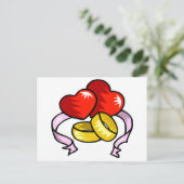 Hochzeitsherzen und Hochzeitsraten Postkarte (Stehend Vorderseite)
