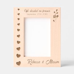 Hochzeitsherzen Wir entschieden uns für ewige indi Geätzte Rahmen