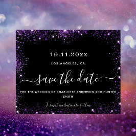 Hochzeitshilfen für lila Glitzer rett Datum