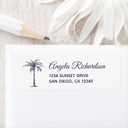 Hochzeitshochzeit-Rücksendeadresse des Blue Palm T (Insitu)