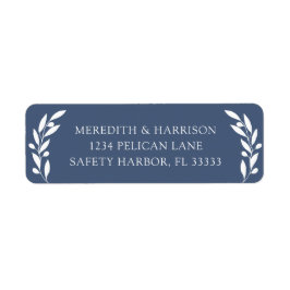 Hochzeitshochzeit-Rücksendeadresse Slate Blue Oliv