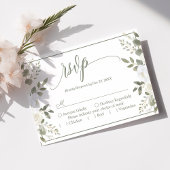 Hochzeitshochzeit von Elfenbein und Sage Script RSVP Karte
