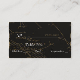 Hochzeitshochzeiten in Gold und Schwarz-Konstellat Platzkarte