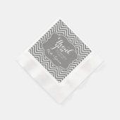 Hochzeitshöhe und Gräuel Danke, Gray Chevrons Serviette (Ecke)