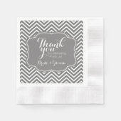 Hochzeitshöhe und Gräuel Danke, Gray Chevrons Serviette (Vorderseite)