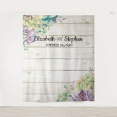 Hochzeitsholz - Foto-Kulisse Sukkulentes rustikale Wandteppich (Vorderseite)