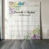 Hochzeitsholz - Foto-Kulisse Sukkulentes rustikale Wandteppich