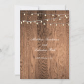 Hochzeitsholz Rustikale Feenleuchten Einladung (Rückseite)