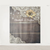 Hochzeitsholzplatte Foto Standfläche Spitze Sonnen Wandteppich (Vorderseite)