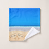 Hochzeitshöre in Sand Family Monogram, Groom Mr. Badhandtuch Set (Waschlappen)